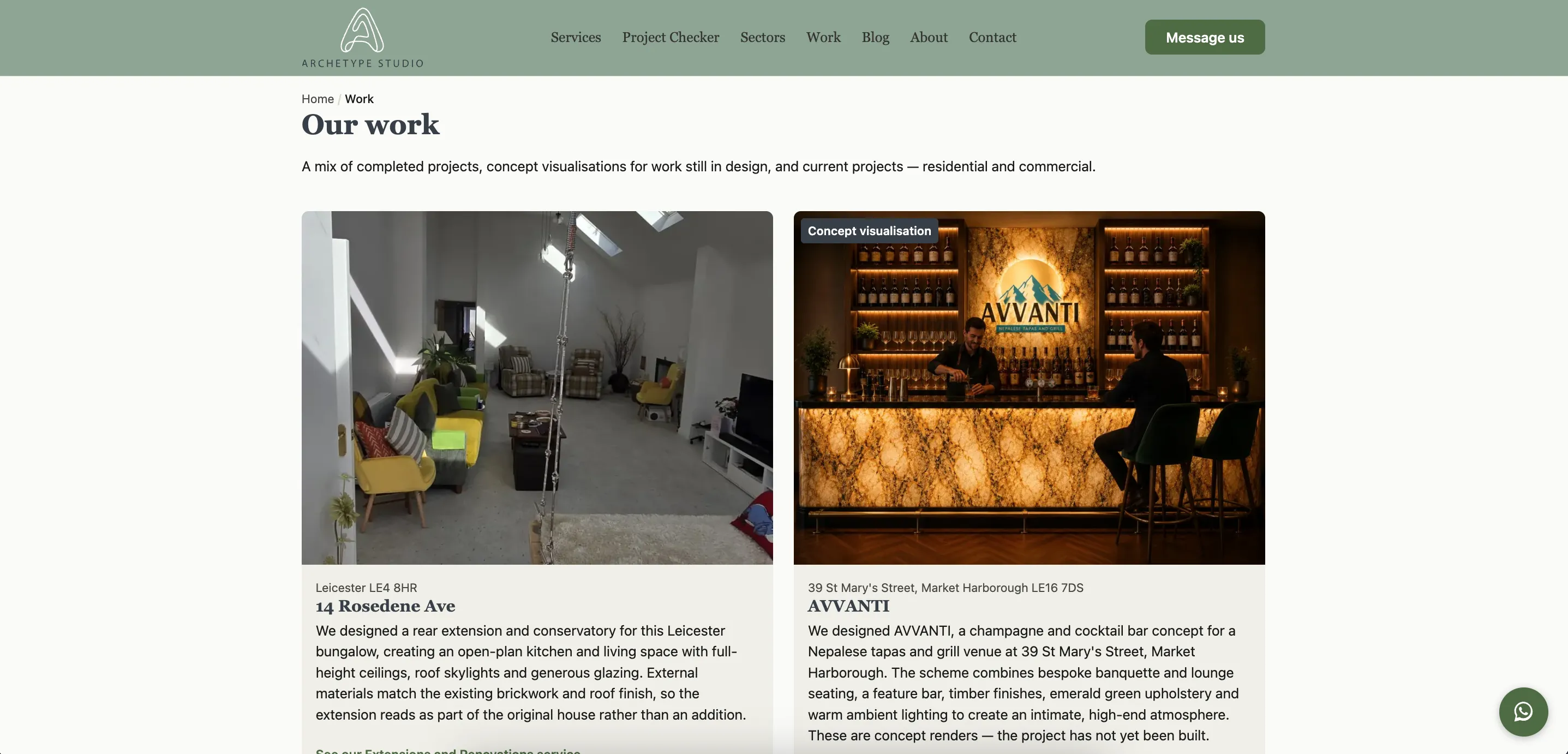 Archetype Studio work page